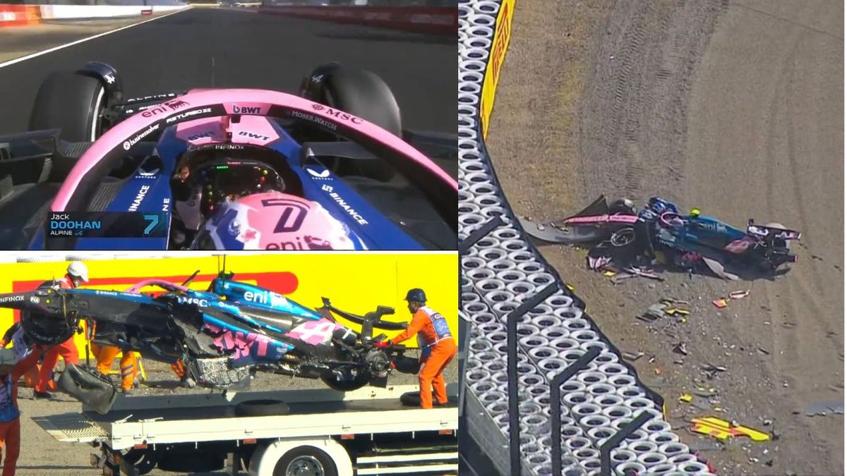Jack Doohan ocasionó un brutal accidente y destrozó completamente el auto. (Foto: A24.com)