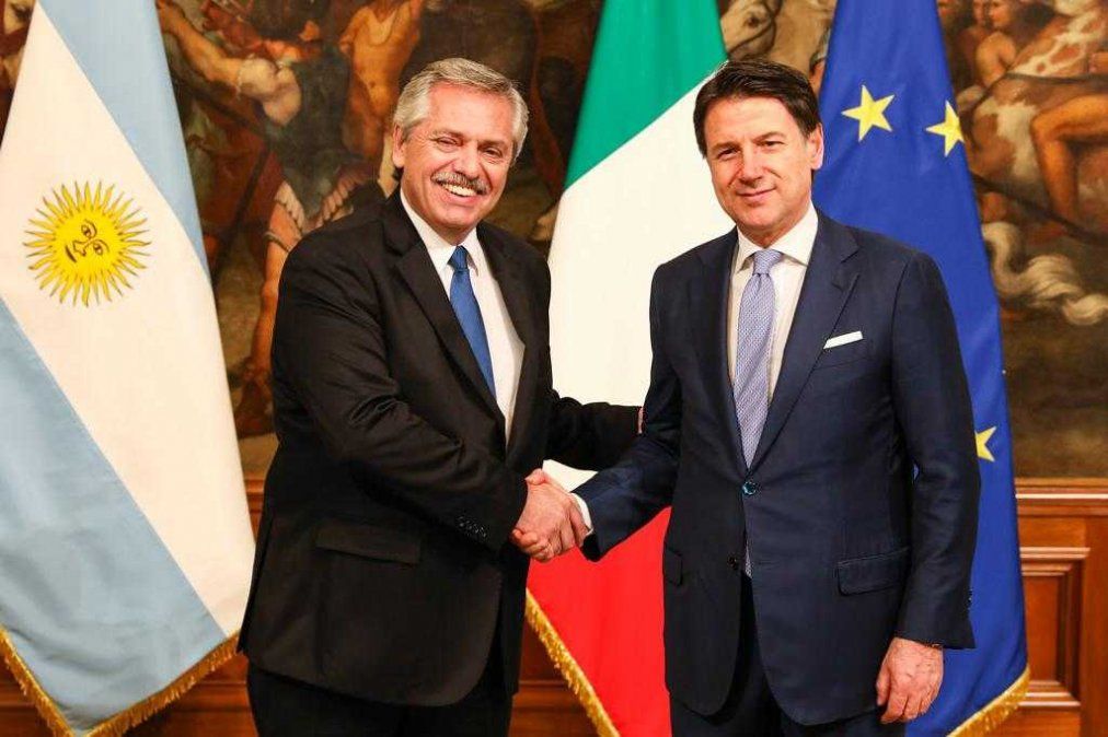 Fernández se reunió con el primer ministro italiano Giuseppe Conte y con el presidente Mattarella