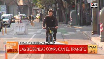 Caos de tránsito por las obras de la bicisenda en Av. Córdoba y Lavalleja