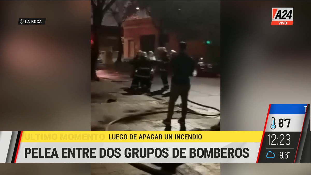 La Boca: batalla campal entre dos cuarteles de bomberos. (Captura de Tv)