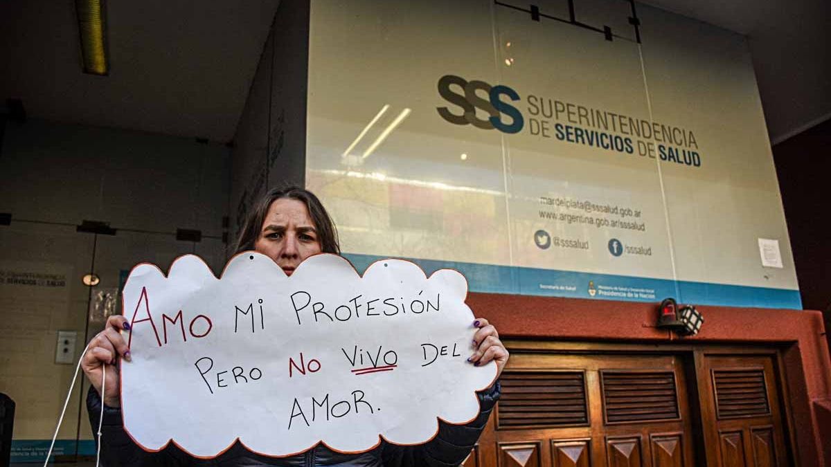 La protesta de los prestadores de servicios de salud. (Foto: archivo)