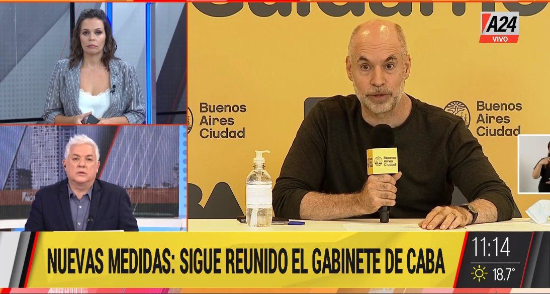 Rodríguez Larreta brindará una conferencia a las 17 tras el nuevo anuncio de Alberto Fernández (Foto: captura de TV).