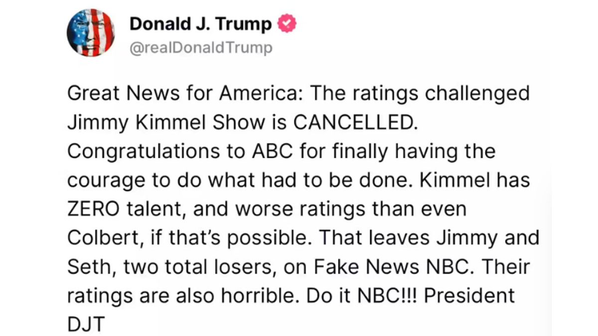 Trump, satisfecho por el despido de Kimmel y va por otros comunicadores. (Foto: Cuenta personal de Trump)