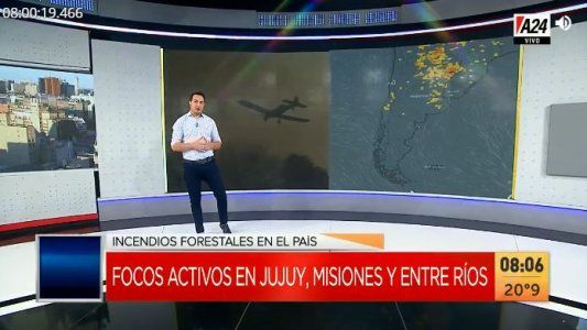 Jujuy, Misiones y Entre Ríos mantienen focos activos de incendios