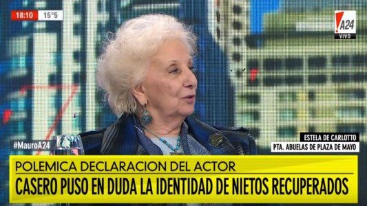 Estela de Carlotto le respondió a Casero: Me da pena, tiene una confusión en su cabecita