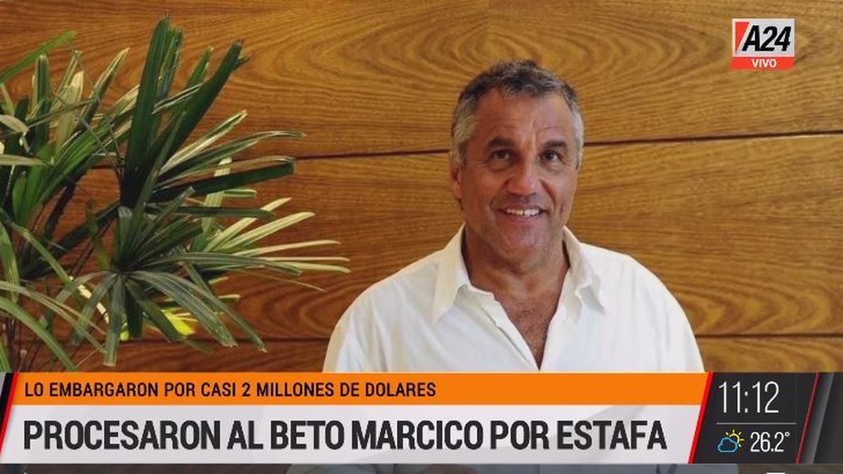 El Beto Márcico fue procesado por estafa de departamentos. (Captura de Tv)