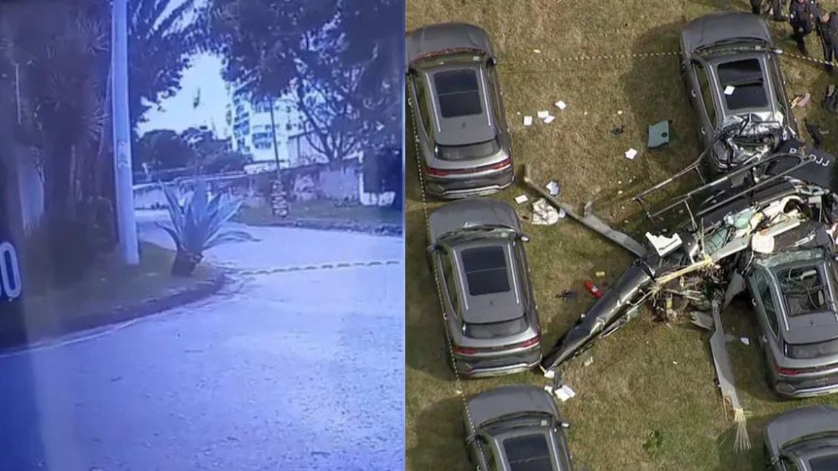 Video: así fue el momento en que uno de los helicópteros cayó tras la colisión aérea que dejó seis muertos en Río de Janeiro
