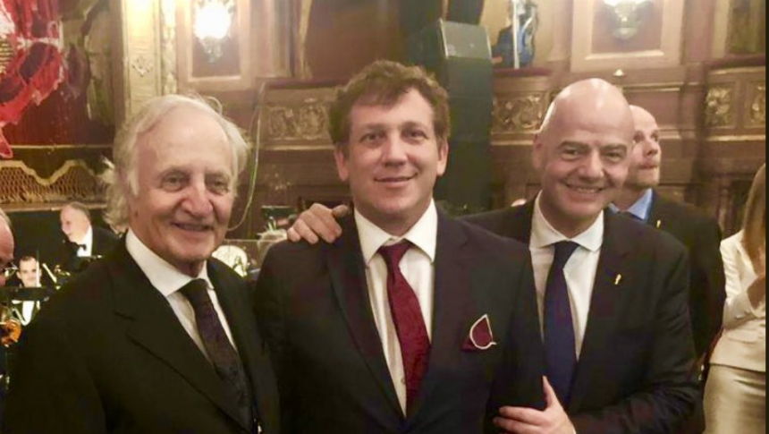 El presidente de Conmebol, Alejandro Domínguez, estuvo en el Colón en la gala del G20