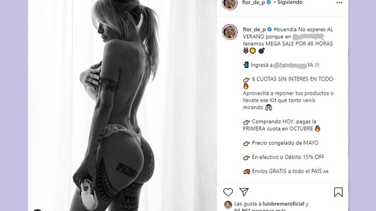 Los posteos de Florencia Peña casi desnuda