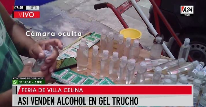 Alerta por la venta de alcohol en gel trucho en el conurbano