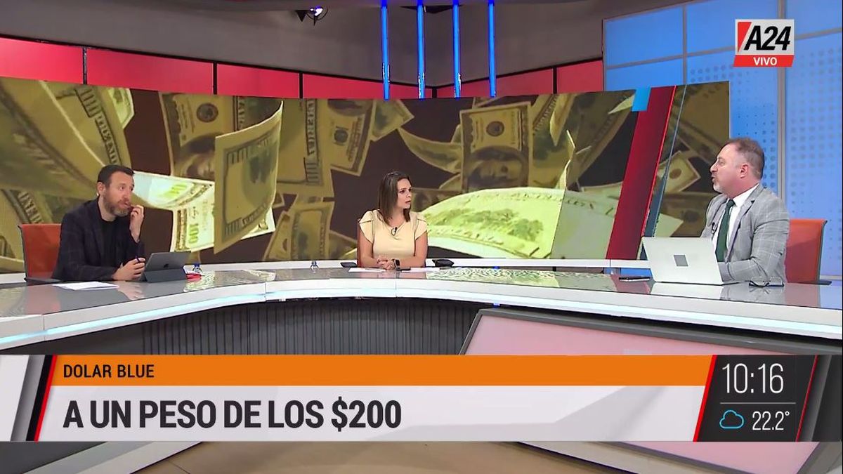 Dólar Blue: a un paso para llegar a los 200 pesos. (Captura de Tv)