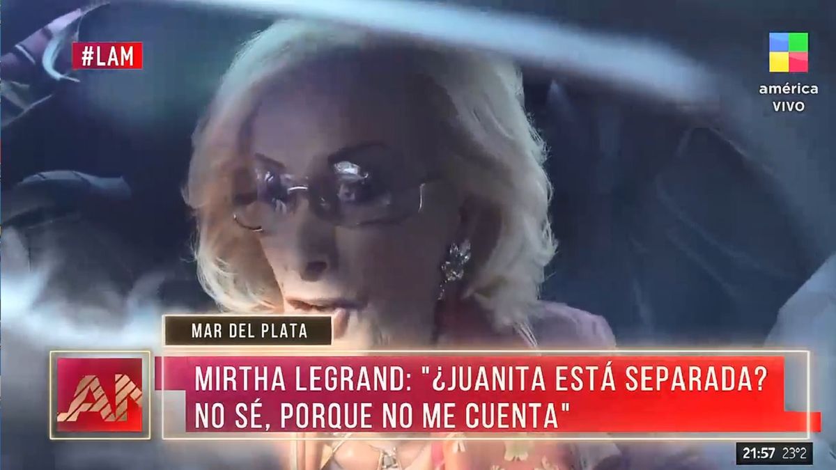 Discreta, Mirtha Legrand dijo no saber si su nieta Juana Viale se separó de Agustín Goldenhorn, porque no le cuenta nada.