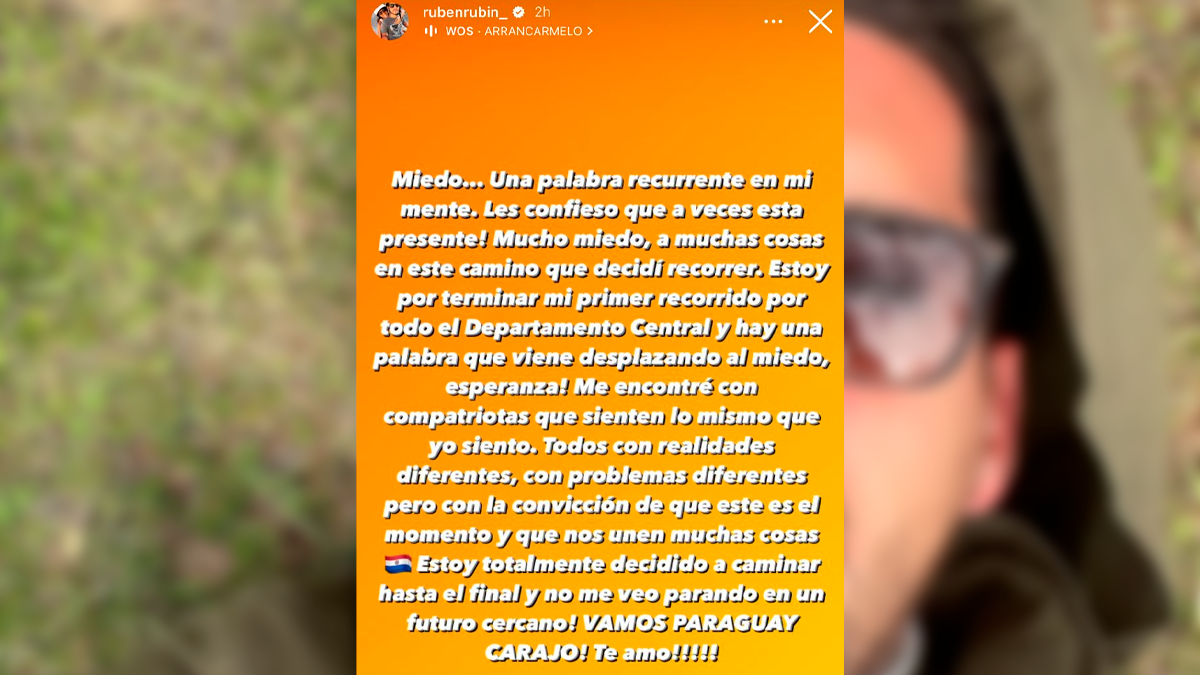 Rubén Rubín dice tener miedo: ¿A qué?