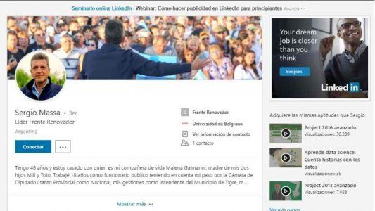 Massa se abrió un LinkedIn y critica la estrategia del gobierno de comunicarse por whatsapp