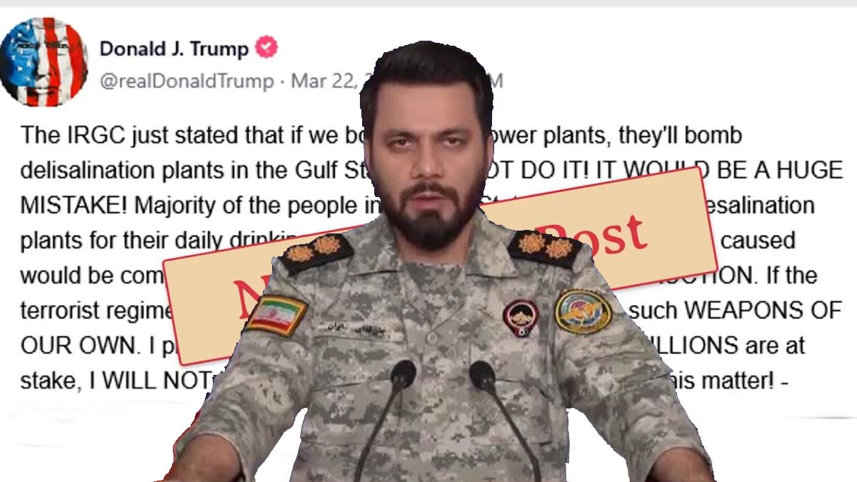 La Guardia Revolucionaria iraní acusa de falso a Donald Trump. (foto: A24.com)