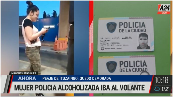 Una oficial de la policía de la Ciudad manejaba alcoholizada, entró en contramano al peaje y quedó demorada