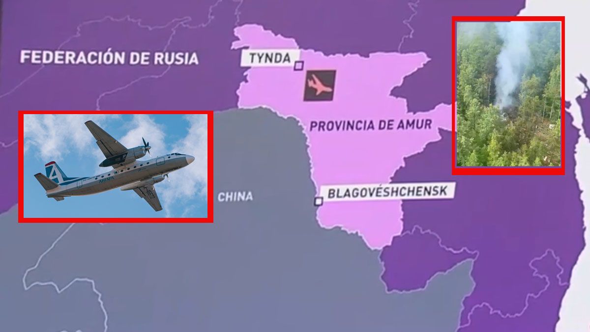 El lugar del accidente del avión con 49 pasajeros en el que no hubo sobrevivientes. (Foto: A24.com)