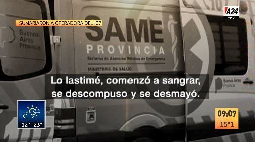 El audio a la operadora del 107 que terminó siendo suspendida