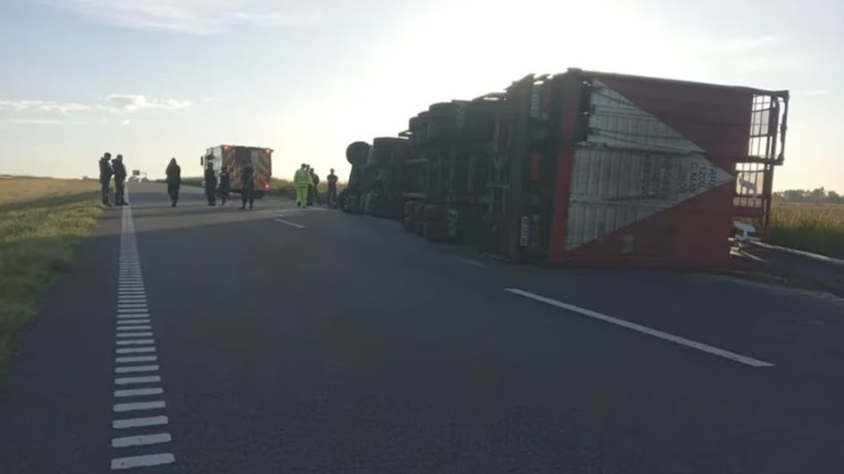 Volcó un camión con ganado