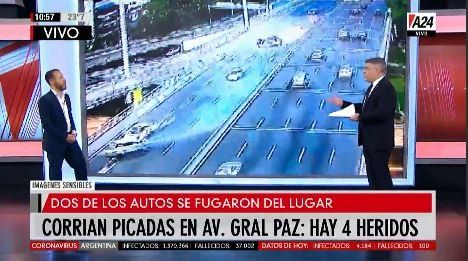 Volvieron las picadas ilegales, en plena Av. General Paz: 4 heridos