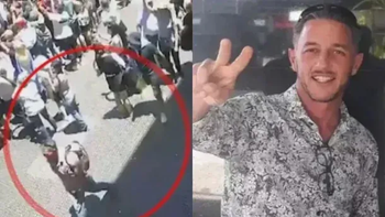 Primera foto: detuvieron al hombre que arrojó una botella a Javier Milei