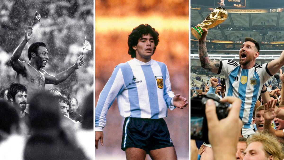 Pelé, Maradona y Messi, en el 