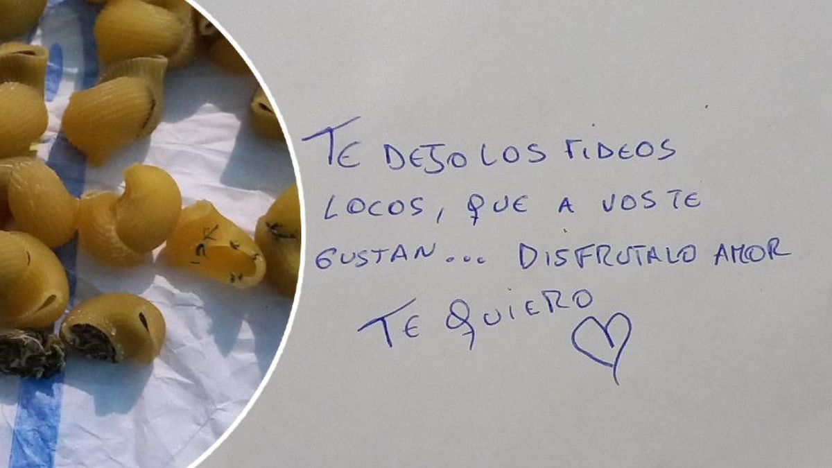 Una mujer intentó pasar fideos con marihunana a su hijo preso en una comisaría