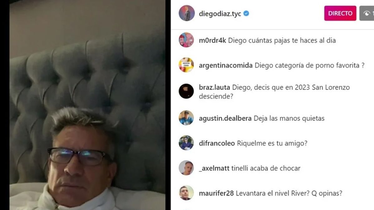 Diego Díaz volvió al vivo de Instagram tras su descuido hot viral