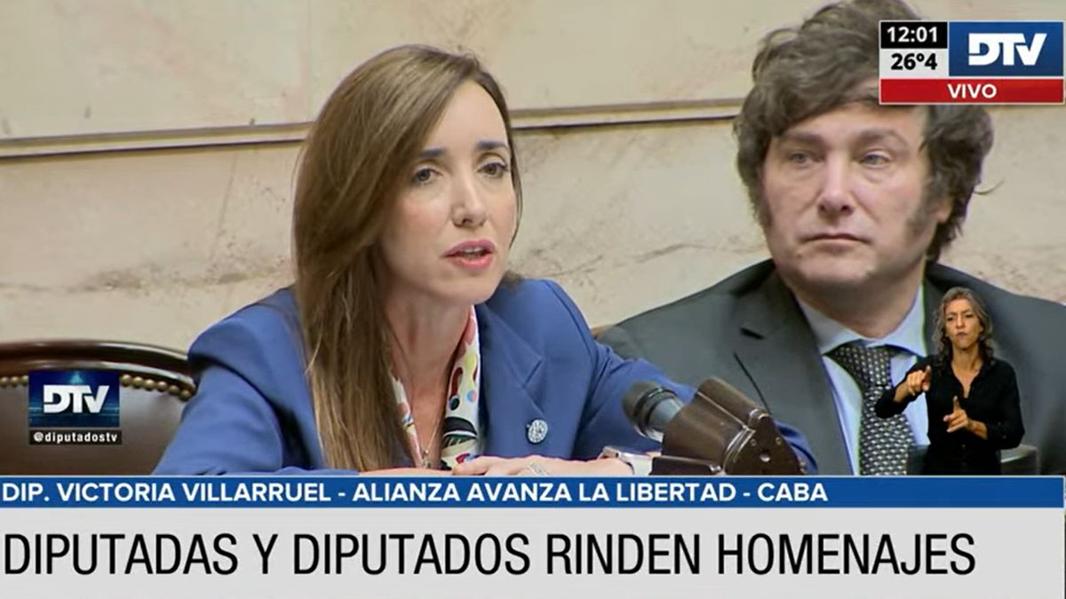 Desde Libertad Avanza, Victoria Villaruel solicit&oacute; rendir homenaje a "qui&eacute;nes en la Argentina se les niega el derecho a la memoria cada 24 de Marzo, a las 17.380 victimas del terrorismo que causaron los grupos armados y gener&oacute; un fuerte repudio por gran parte del recinto. (Foto DTV)