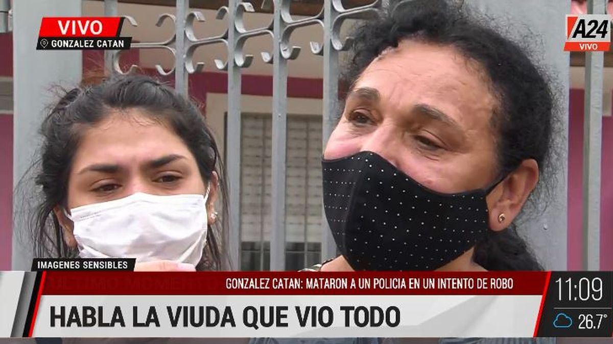 González Catán: habló la viuda del bombero retirado de la Policía. (Captura de Tv)