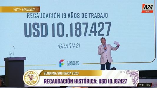 Daniel Vila reveló la extraordinaria recaudación alcanzada en la Vendimia Solidaria 2023 y el Chiqui Tapia llevó una sorpresa