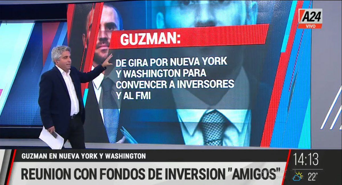 Viaje del ministro Guzmán que es fundamental para sostener su plan económico (Foto: Captura de TV)