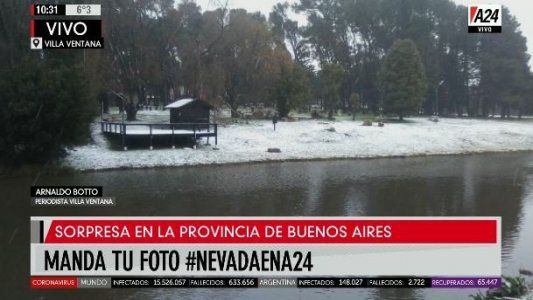 La nieve llegó al sur de la provincia de Buenos Aires y seguirá en el fin de semana