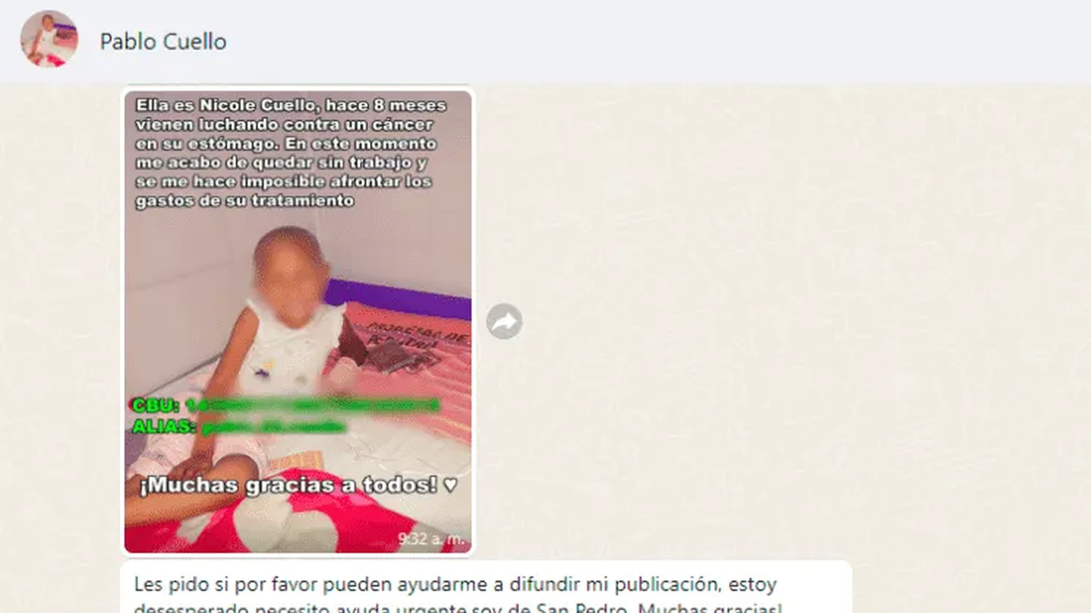 Se descubrió una estafa de un usuario que pedía por su hija con cáncer después de que este pidiera a distintos medios la difusión de su causa
