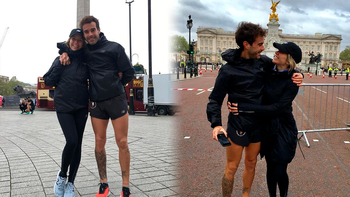 Nico Cabré va por los 42k en Londres y Laurita le hace el aguante
