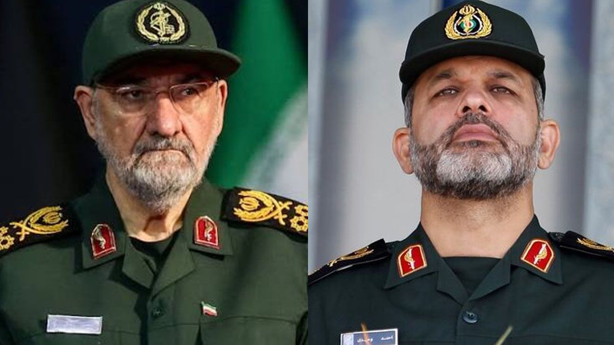 Mohsen Rezai y Ahmad Vahidi, jefes militares de la Guardia Revolucionaria Iraní y de los Quds, respectivamente. (foto:A24.com)
