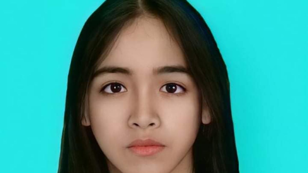 La imagen de Sofía Herrera en simulaciones fotográficas de cómo se vería a los 16 años. (Imagen: Facebook María Elena Delgdo)