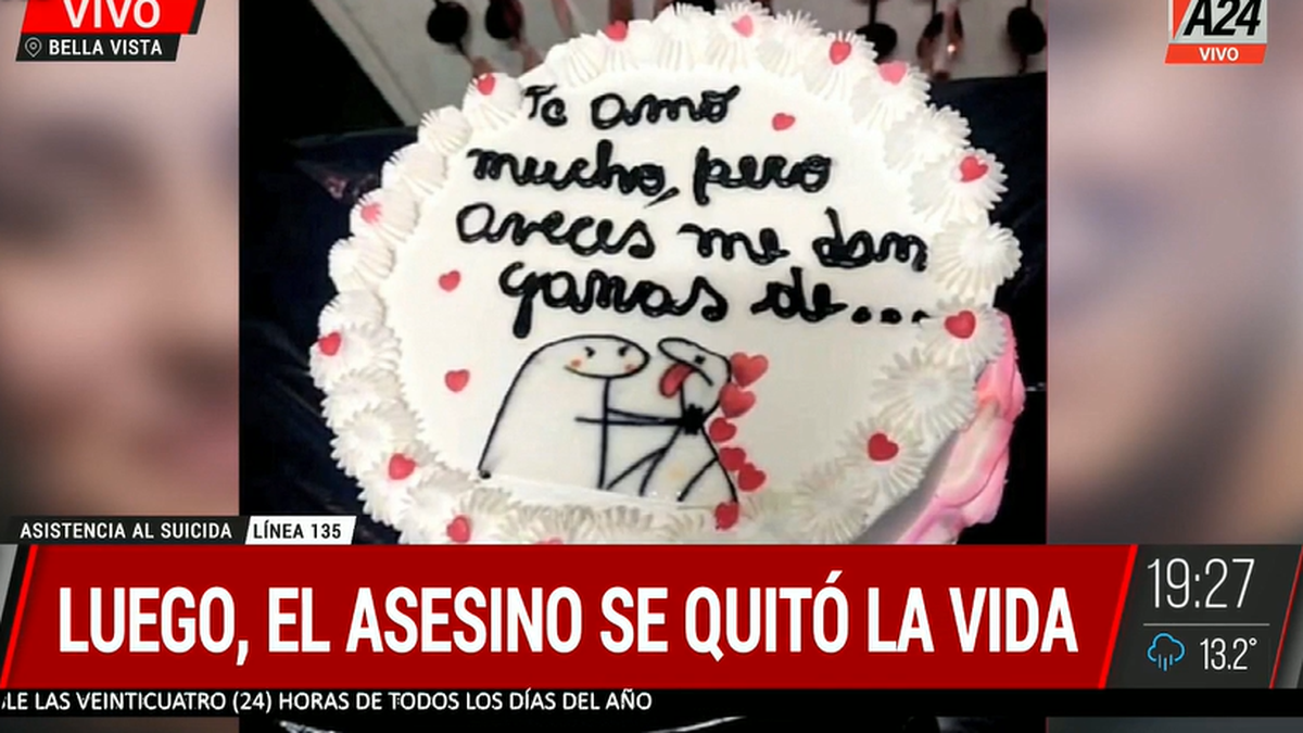 El tremendo mensaje dentro de la torta que anticipó el femicidio.