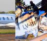 Fotos impactantes: el antes y el después del avión que se estrelló en Río Grande
