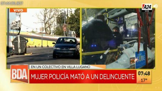 Lugano: mujer policía se tiroteo con ladrones en un colectivo