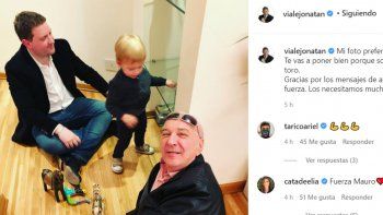 La foto y la frase que posteó Jonatan Viale horas antes de la muerte de su papá