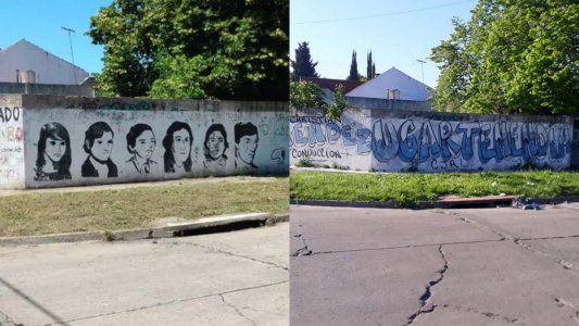 Denuncian que un candidato de Juntos por el Cambio tapó un mural homenaje a la Noche de los Lápices