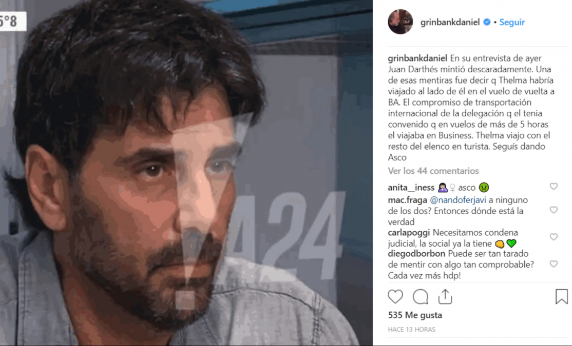Daniel Grinbank, productor de la gira de Patito Feo: Juan Darthés mintió descaradamente