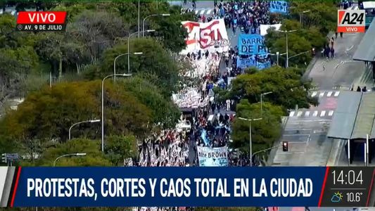 Los movimientos sociales se manifiestan en el centro porteño y hay caos en el tránsito