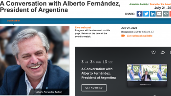 En medio de la tensión con bonistas por la deuda, Alberto expone en el Consejo de las Américas