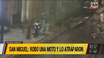 Así atraparon al ladrón tras robar una moto en San Miguel (Foto: captura de TV). Así atraparon al ladrón tras robar una moto en San Miguel (Foto: captura de TV).