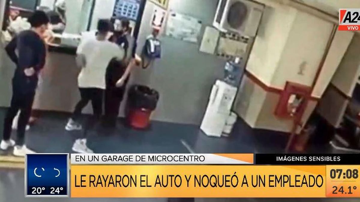 Monserrat: así golpeó a un empleado por un rayón del auto. (Captura de Tv)