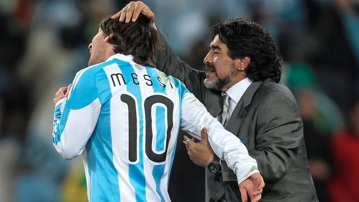 Lionel Messi y Diego Maradona&nbsp;