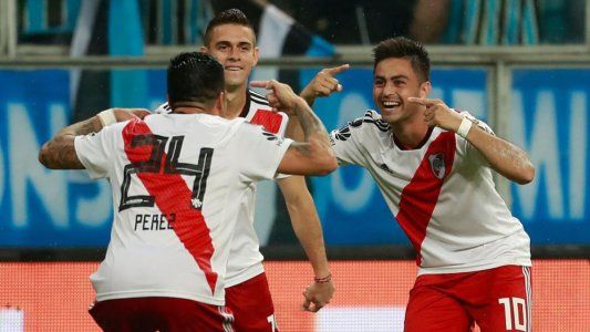 ¡Qué loco que está!: Pity Martínez evocó el hit de River en su festejo de gol