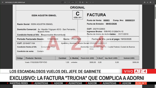 La factura del vuelo de regreso de Punta del Este que complica a Manuel Adorni